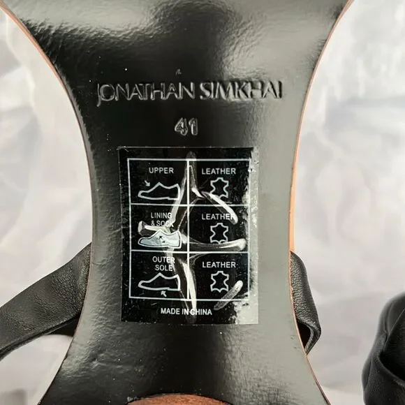 Simkhai Roma Heeled Leather Sandals, Black, New, Size 41